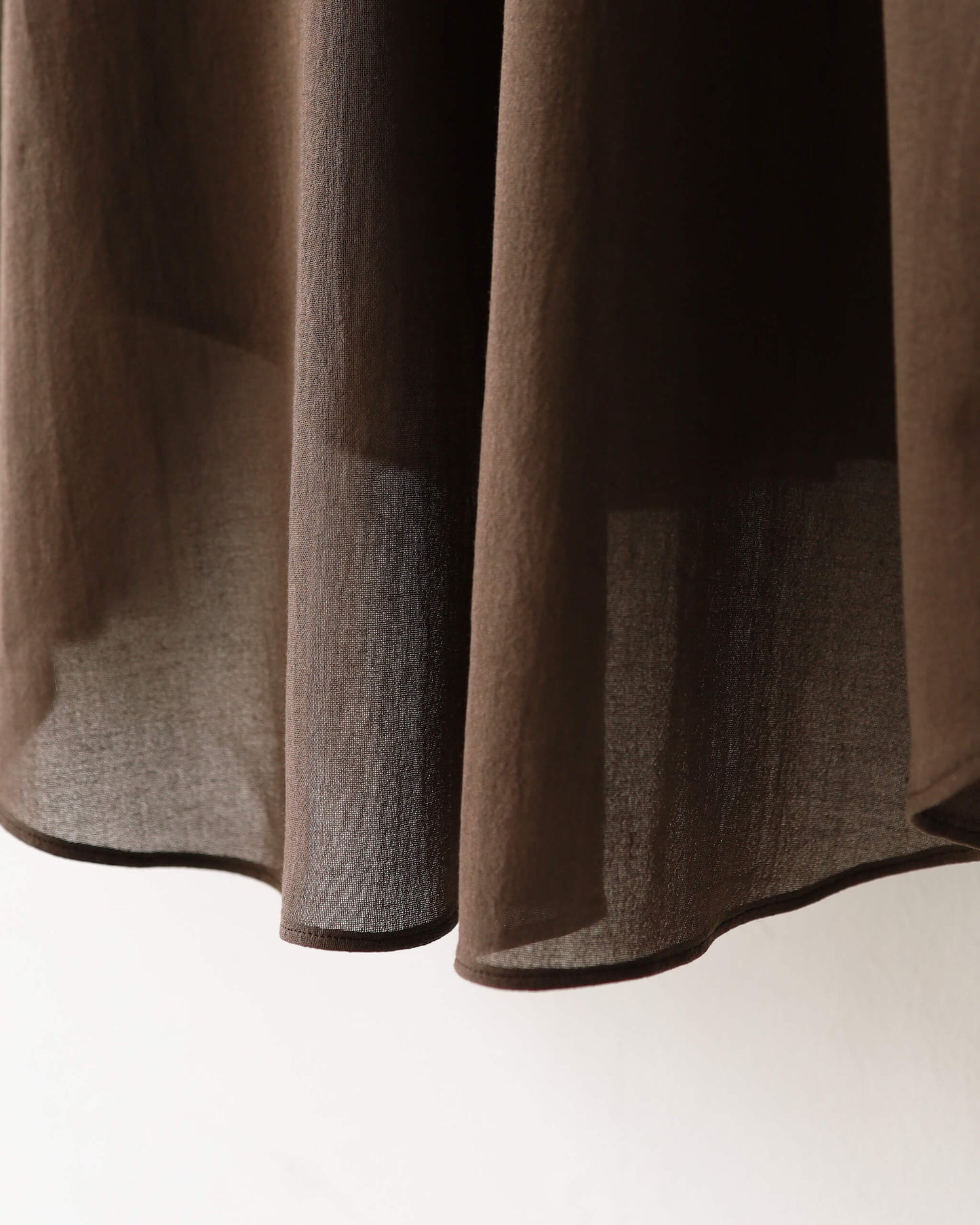 REGULAR COLLAR SHIRT ORGANIC COTTON HIGH TWIST LAWN "BROWN"