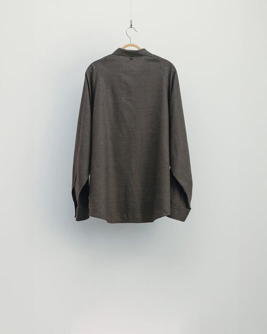 nemaki check wide shirt "sumi"