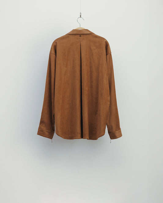 eco suede zip shirt "kuriiro"