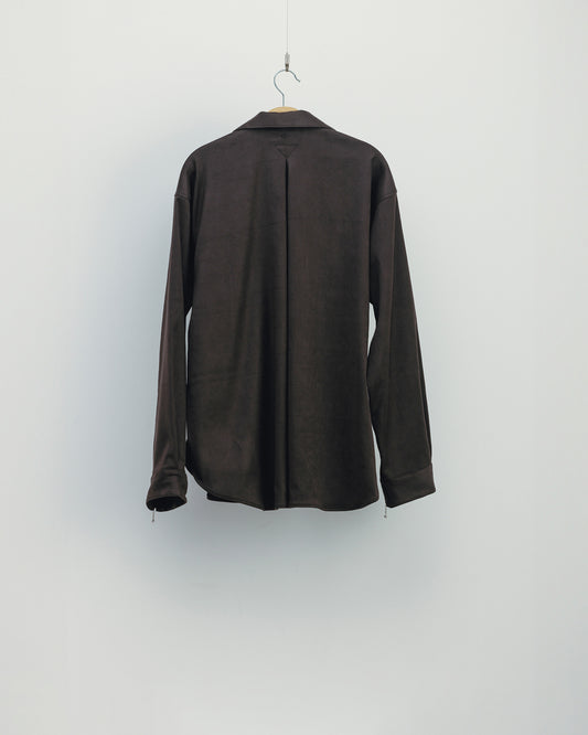 eco suede zip shirt "sumi"