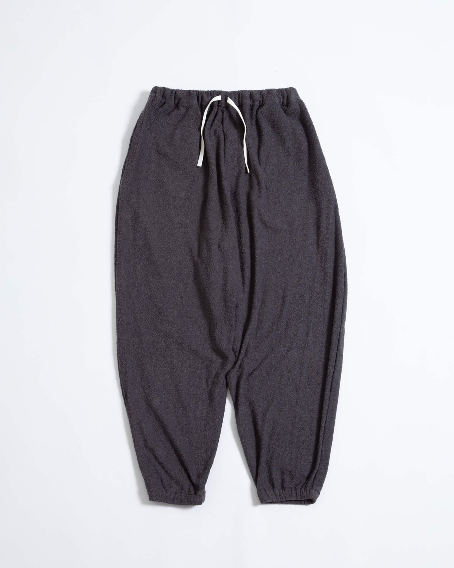 SAUNAS " サ " towel cloth wide easy pants "charcoal gray"