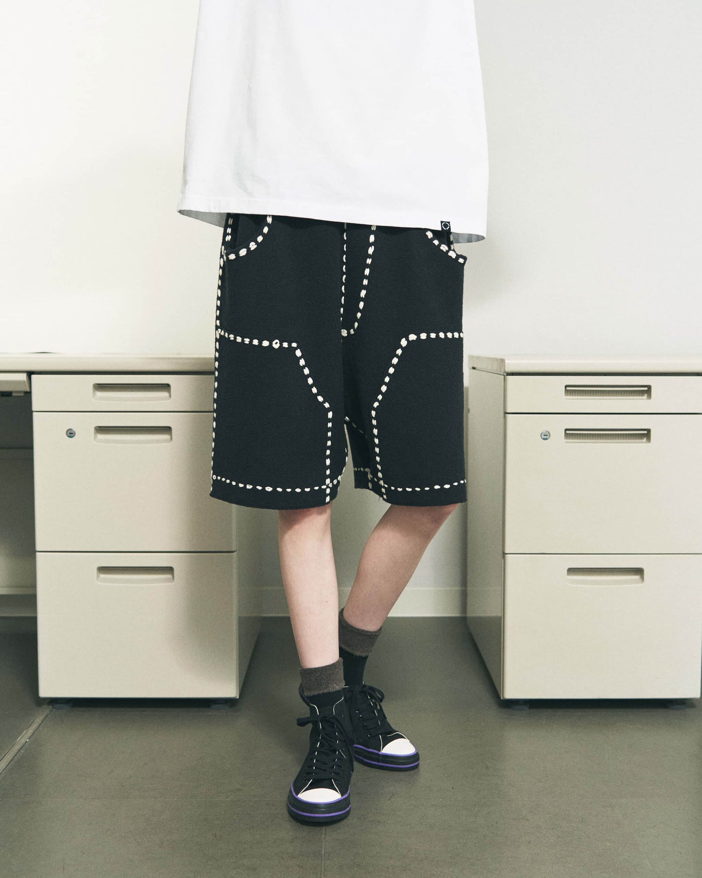 SUMMER PG1 DOUBLE KNEE SHORTS "BLACK"