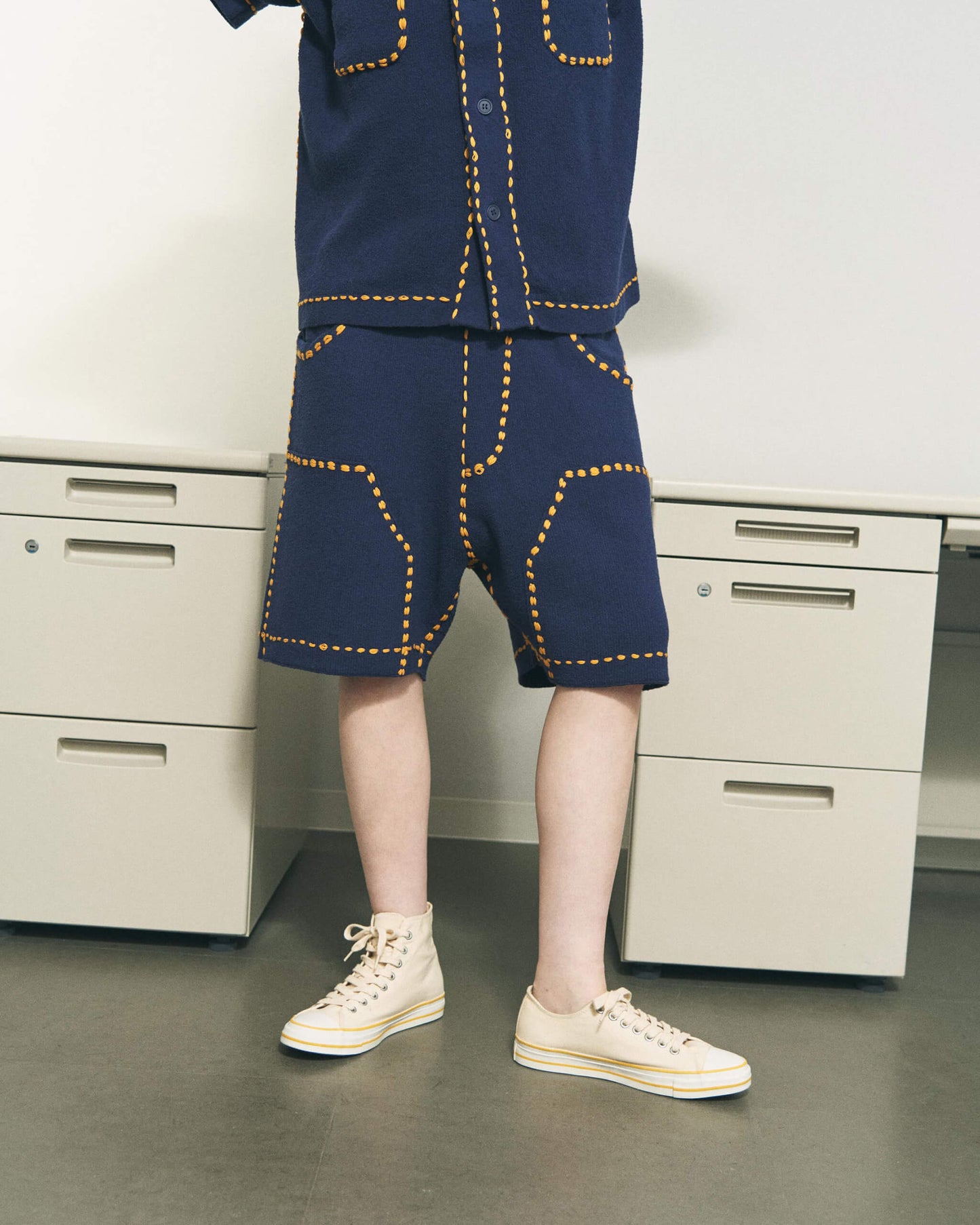 SUMMER PG1 DOUBLE KNEE SHORTS "NAVY"