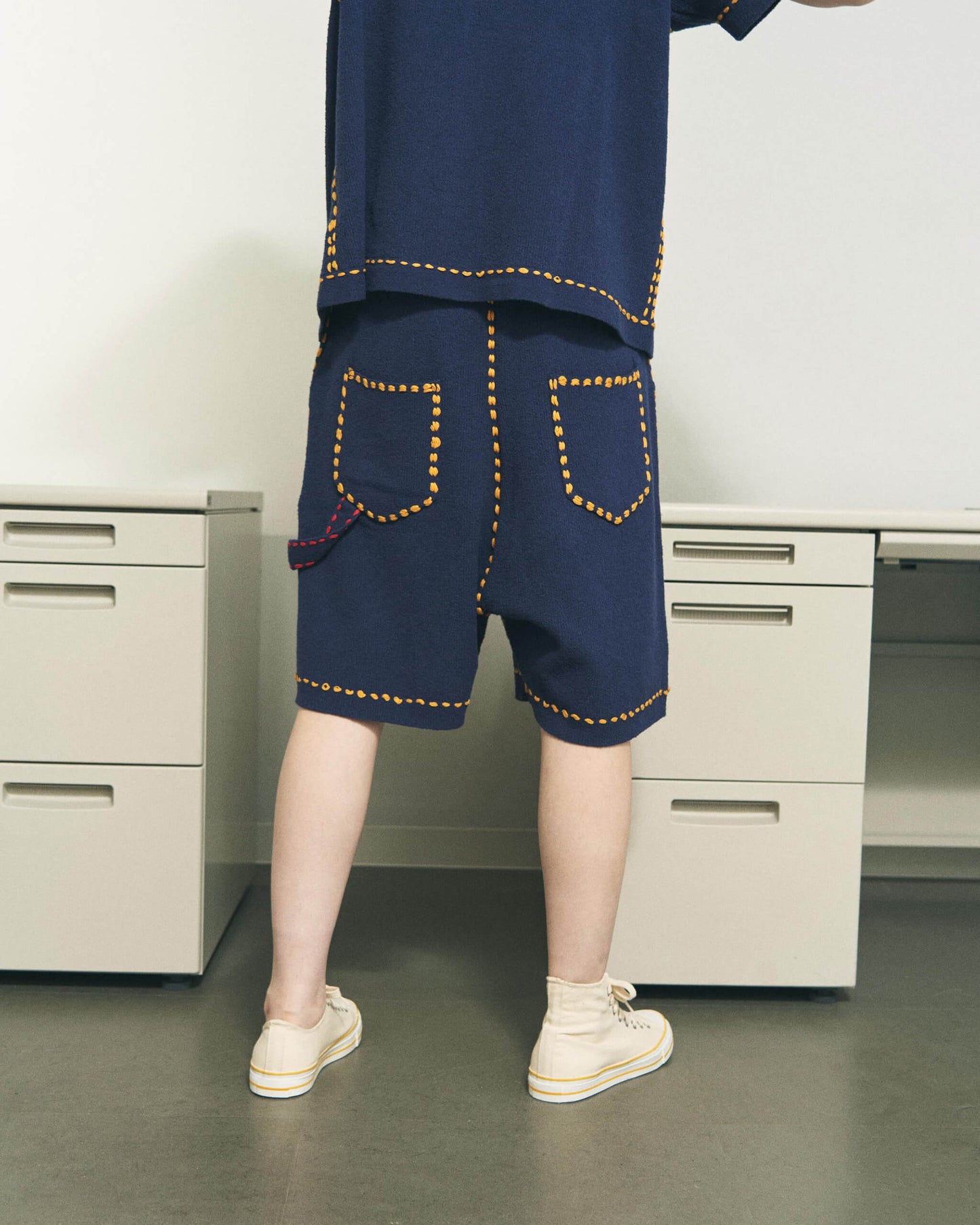 SUMMER PG1 DOUBLE KNEE SHORTS "NAVY"