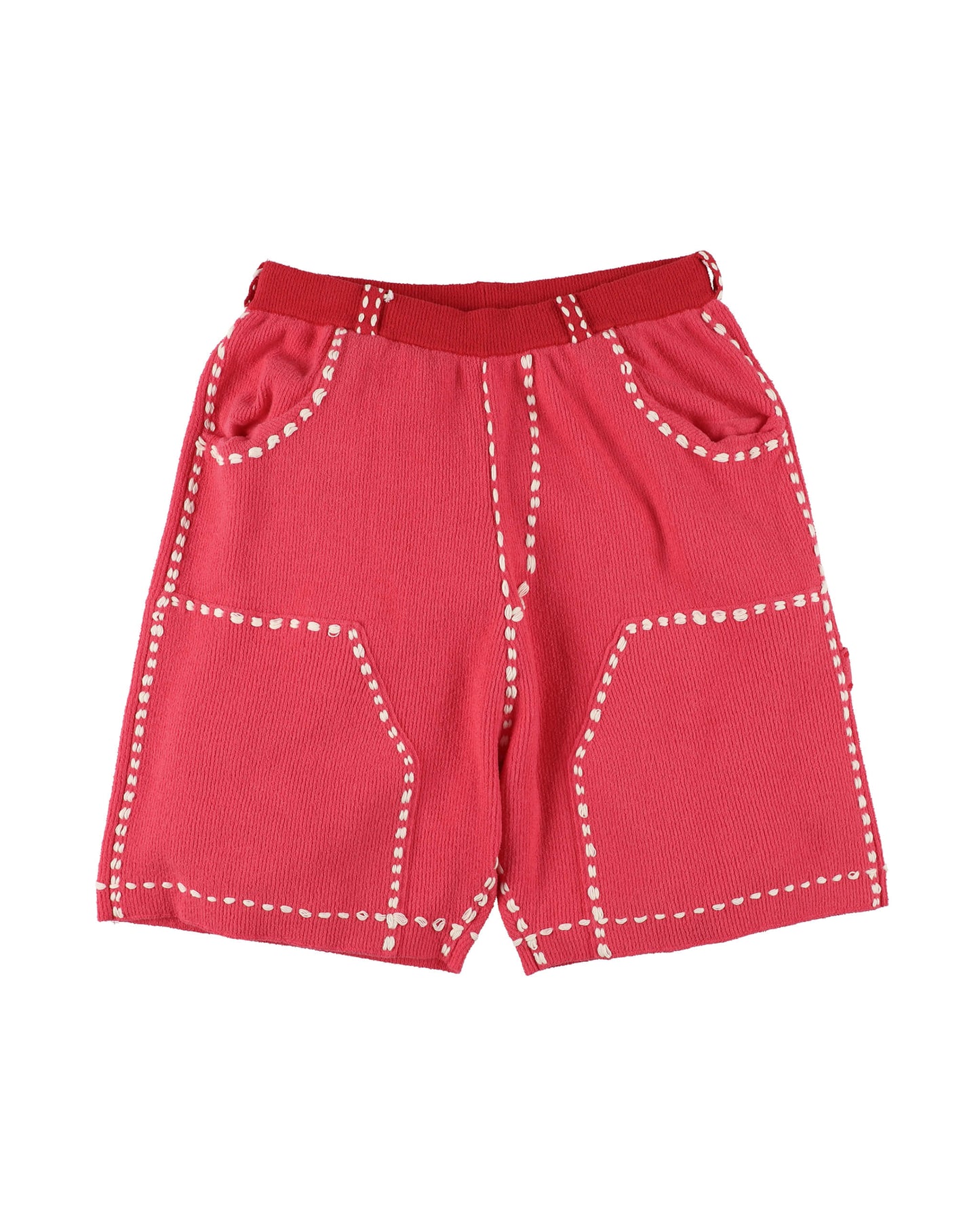 SUMMER PG1 DOUBLE KNEE SHORTS "RED x PINK"
