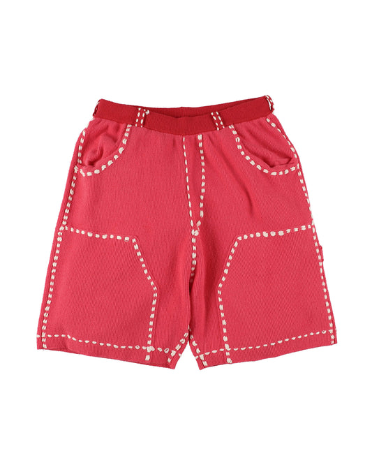 SUMMER PG1 DOUBLE KNEE SHORTS "RED x PINK"