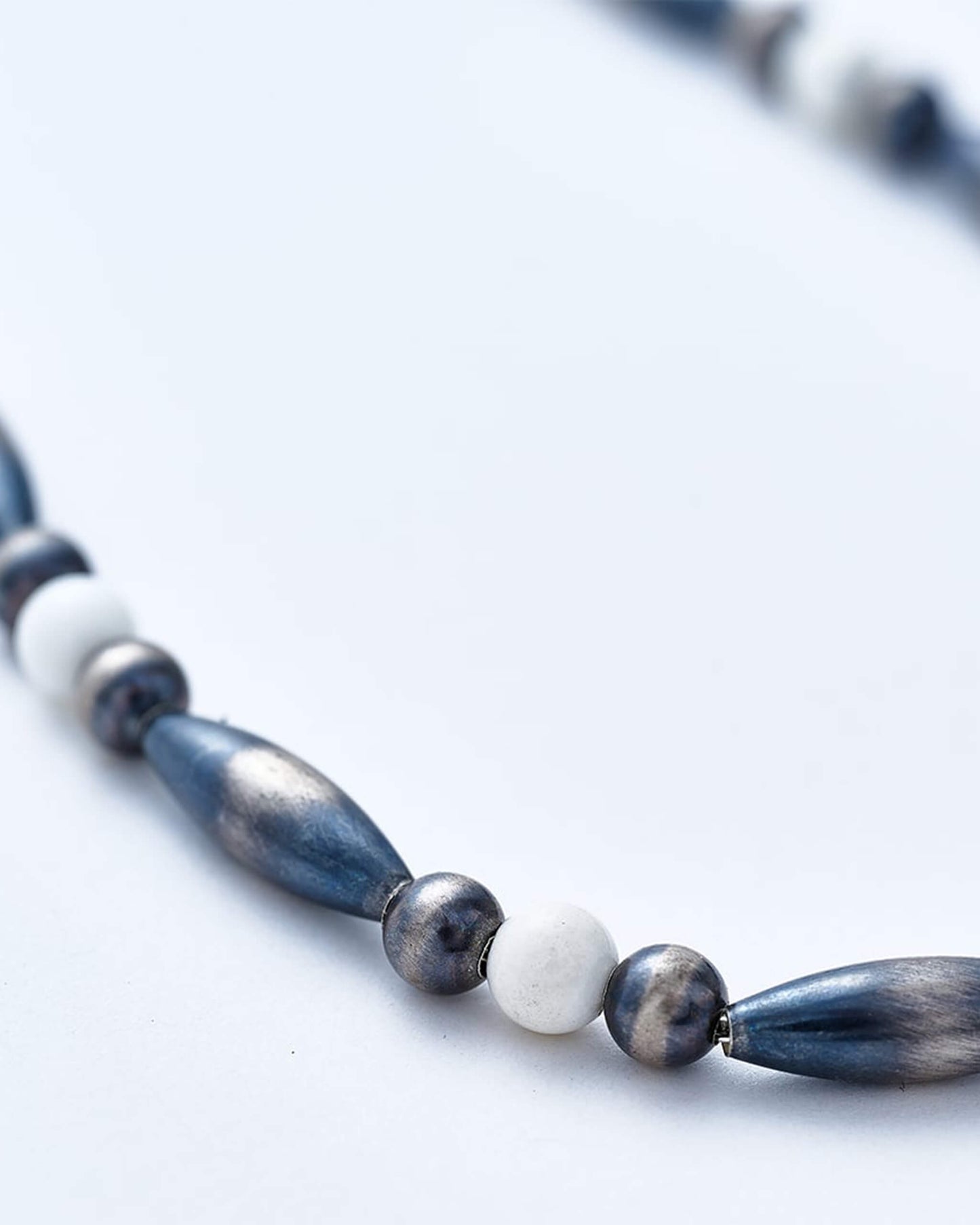 Breastplate Navajo Pearl Necklace (White onyx) [C-048]