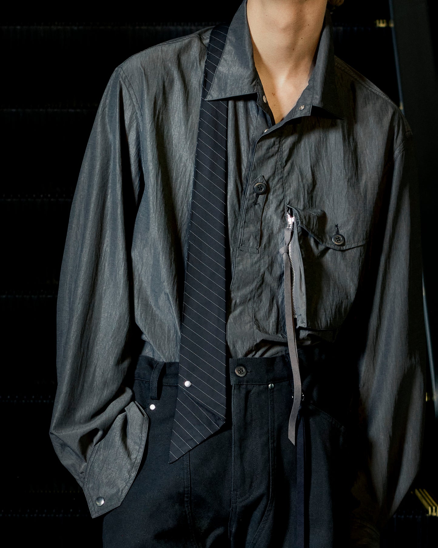 NOT-TIE STRIPE "Bk × wh"