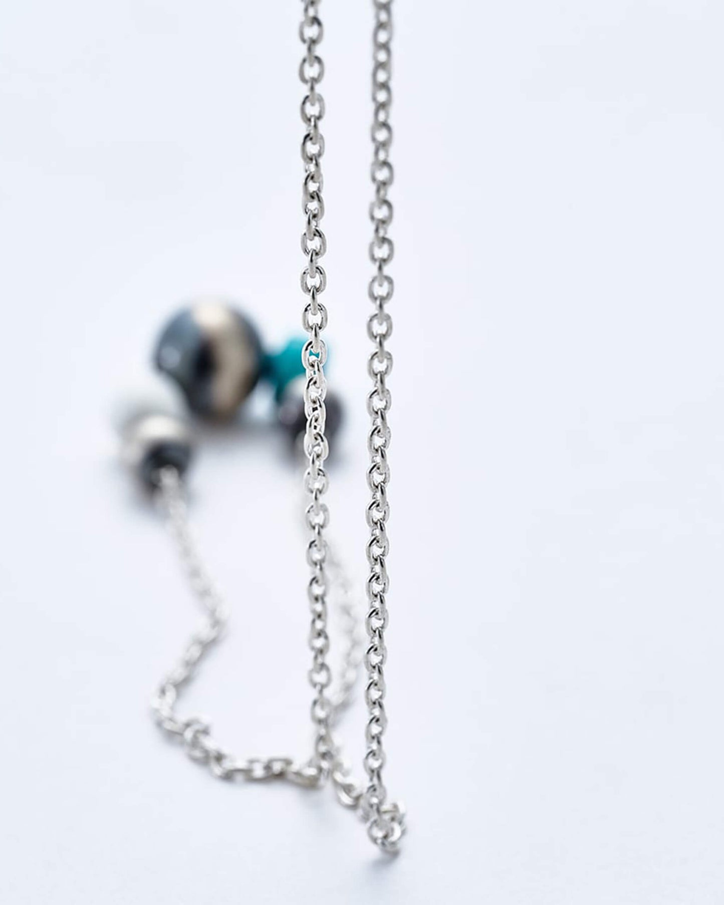 Navajo Pearl Necklace (White Onyx, Turquoise) [C-047]