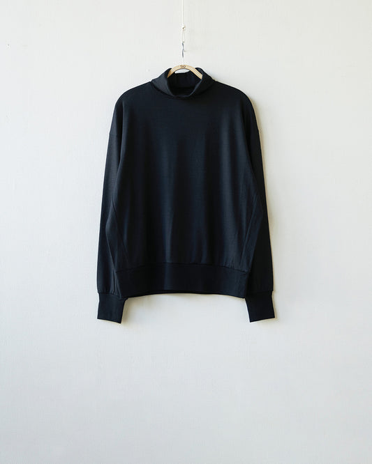 wool tokkuri long t-shirt "black"