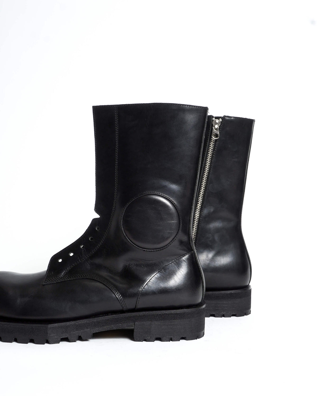 POLICE BOOTS SIDE ZIP "Bk"