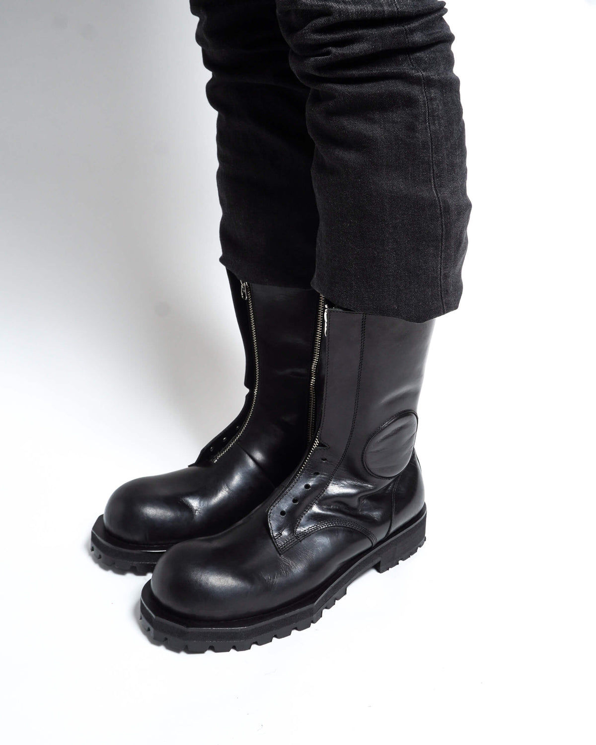 POLICE BOOTS SIDE ZIP "Bk"