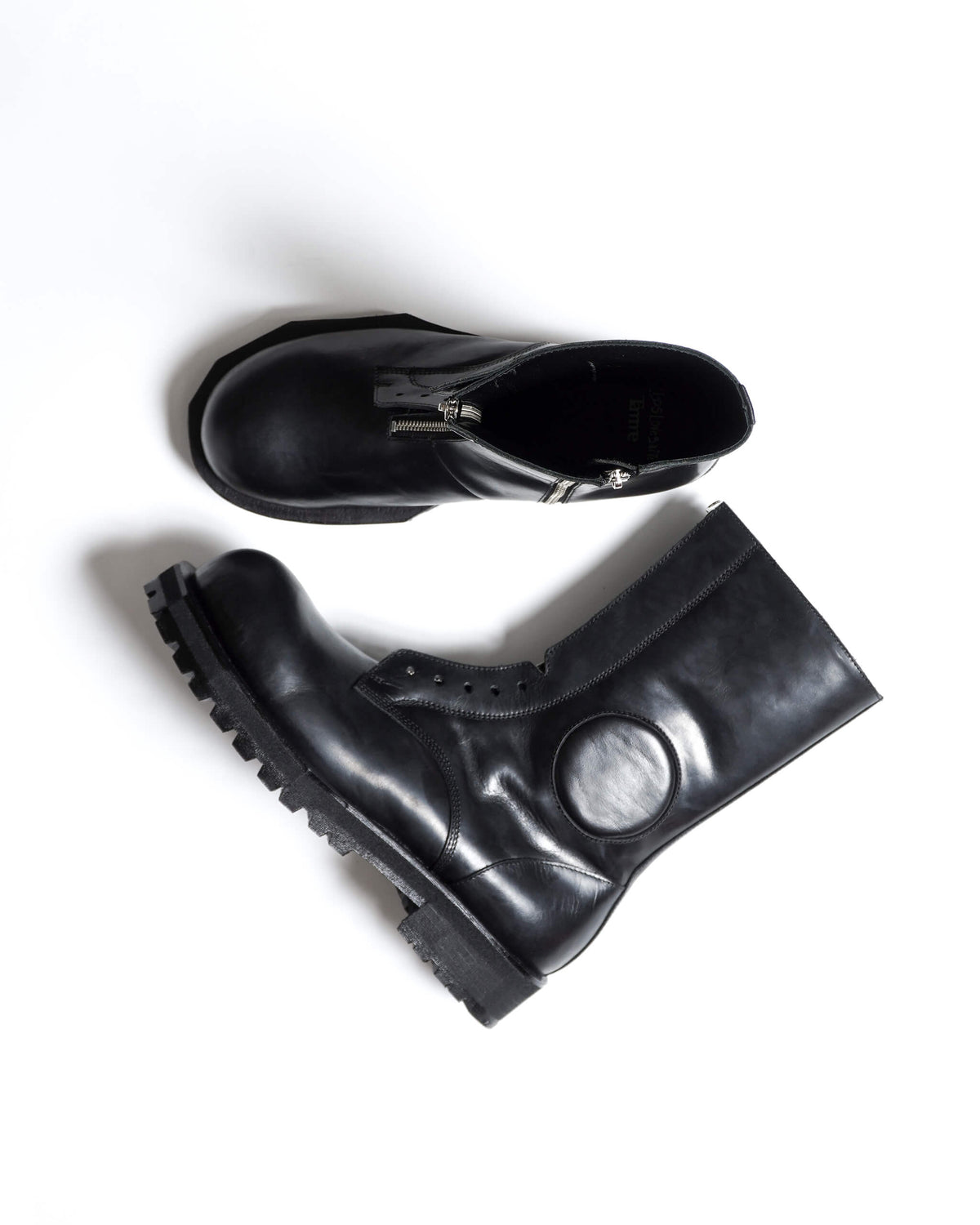 POLICE BOOTS SIDE ZIP "Bk"