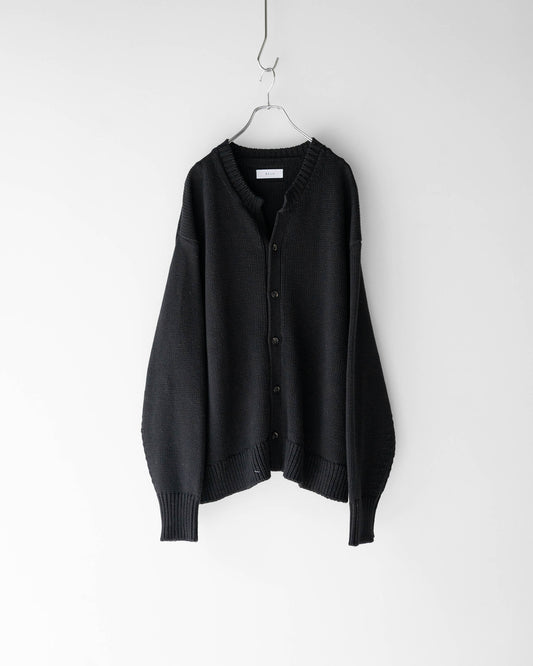 CREW NECK CARDIGAN "BLACK"