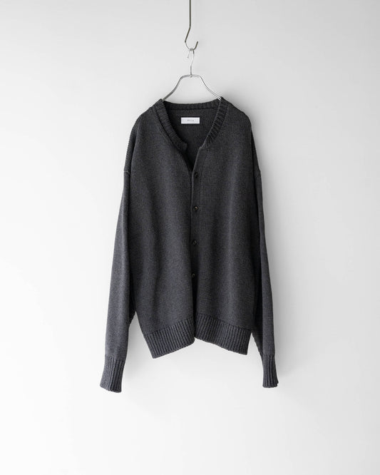 CREW NECK CARDIGAN "GRAY"