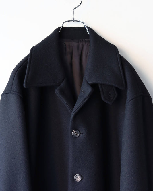 LONG REACH SOUTIEN COLLAR COAT "BLACK"