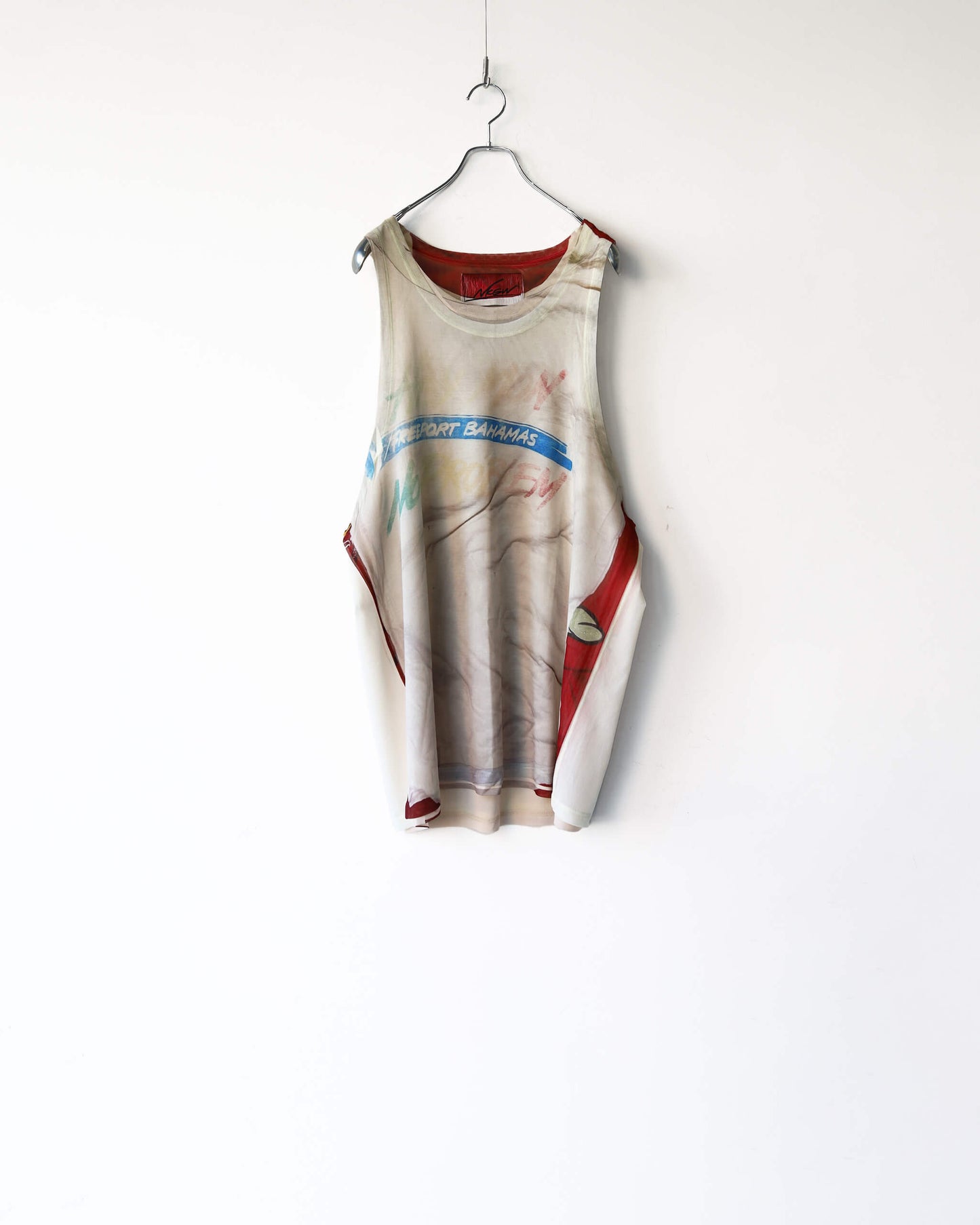 LAYERED TRANSFER TANK TOP "IVORY x BEIGE"