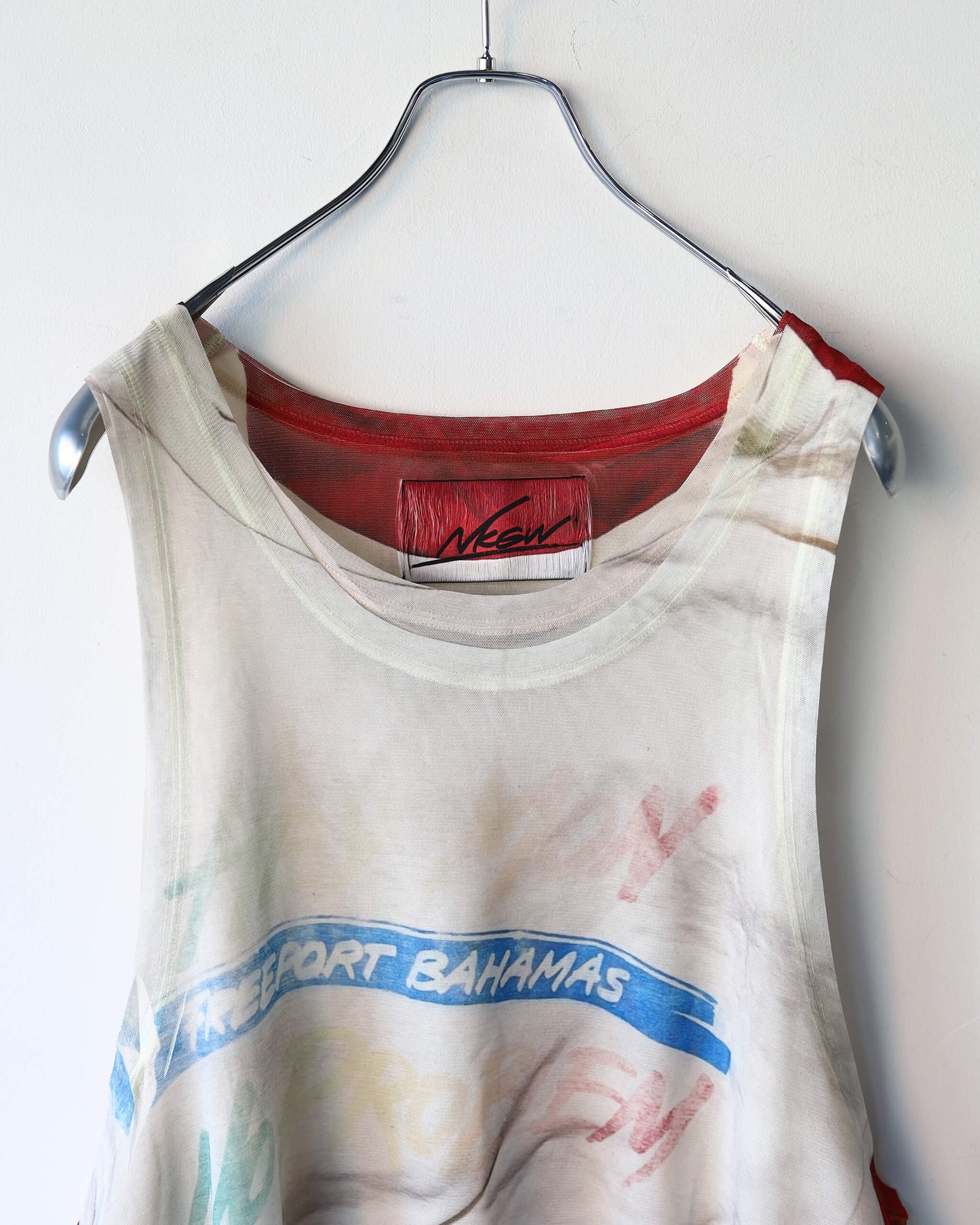 LAYERED TRANSFER TANK TOP "IVORY x BEIGE"