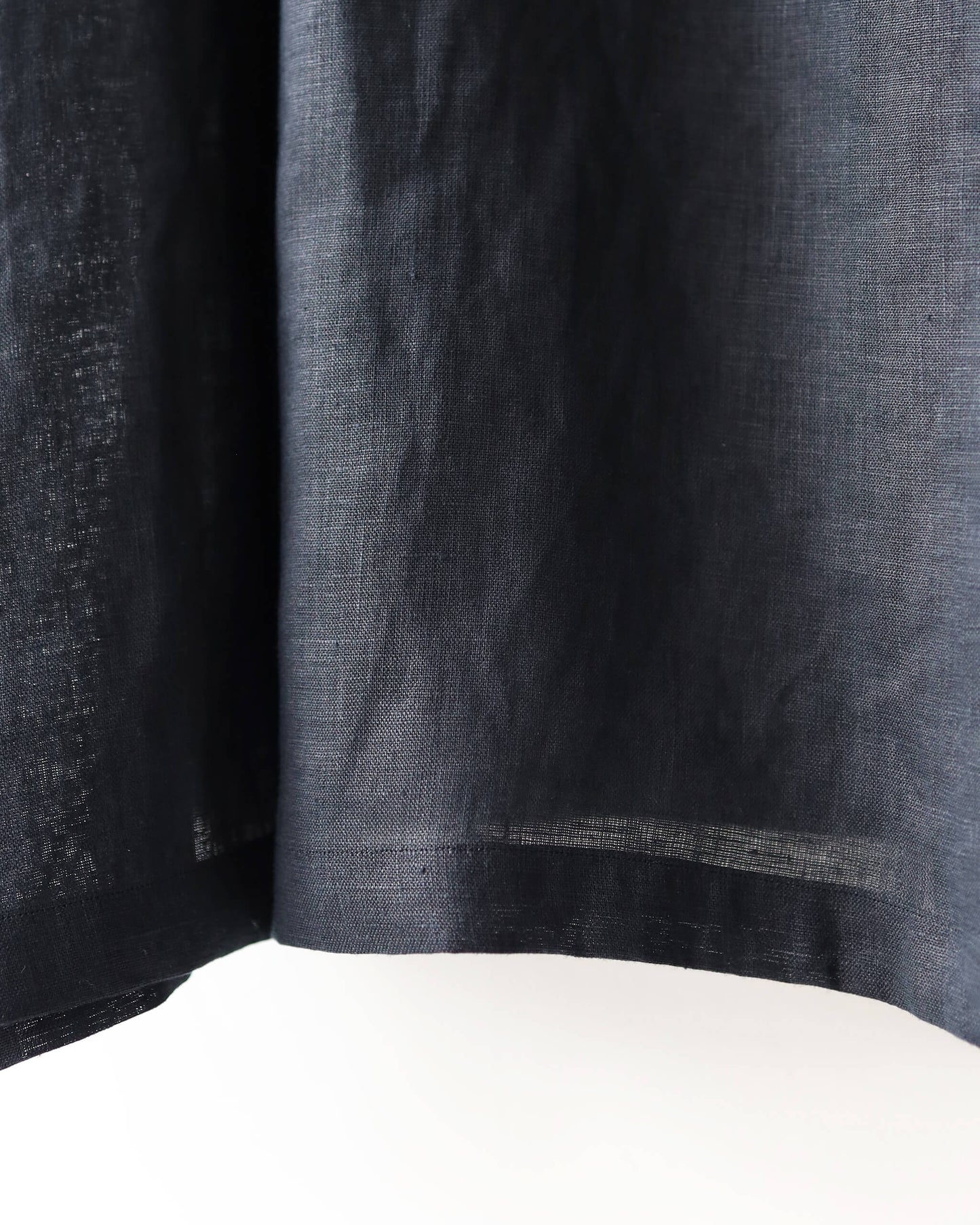 NEW OPEN COLLAR S/S SHIRT HEMP SHIRTING "BLACK"