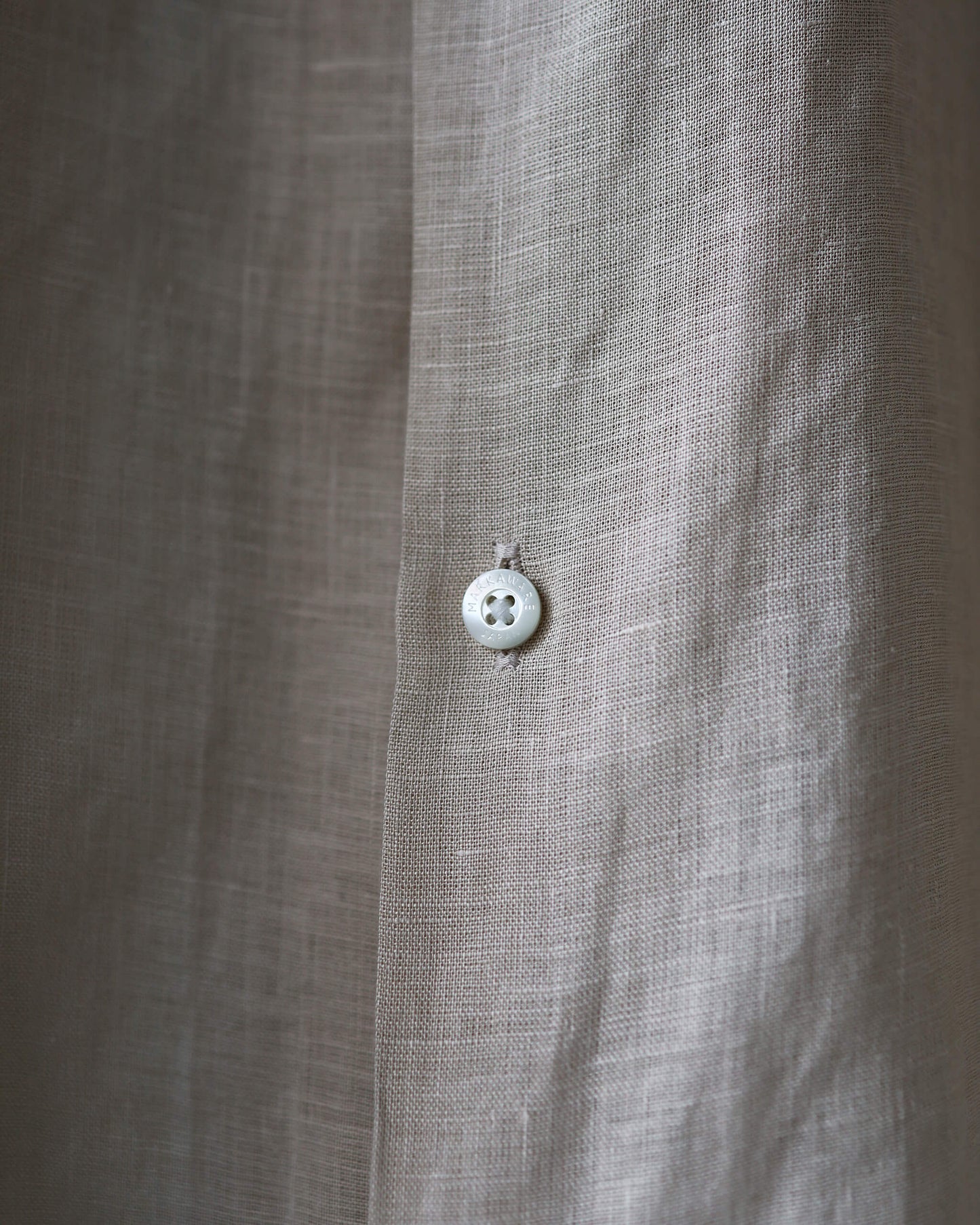 NEW OPEN COLLAR S/S SHIRT HEMP SHIRTING "TAUPE"