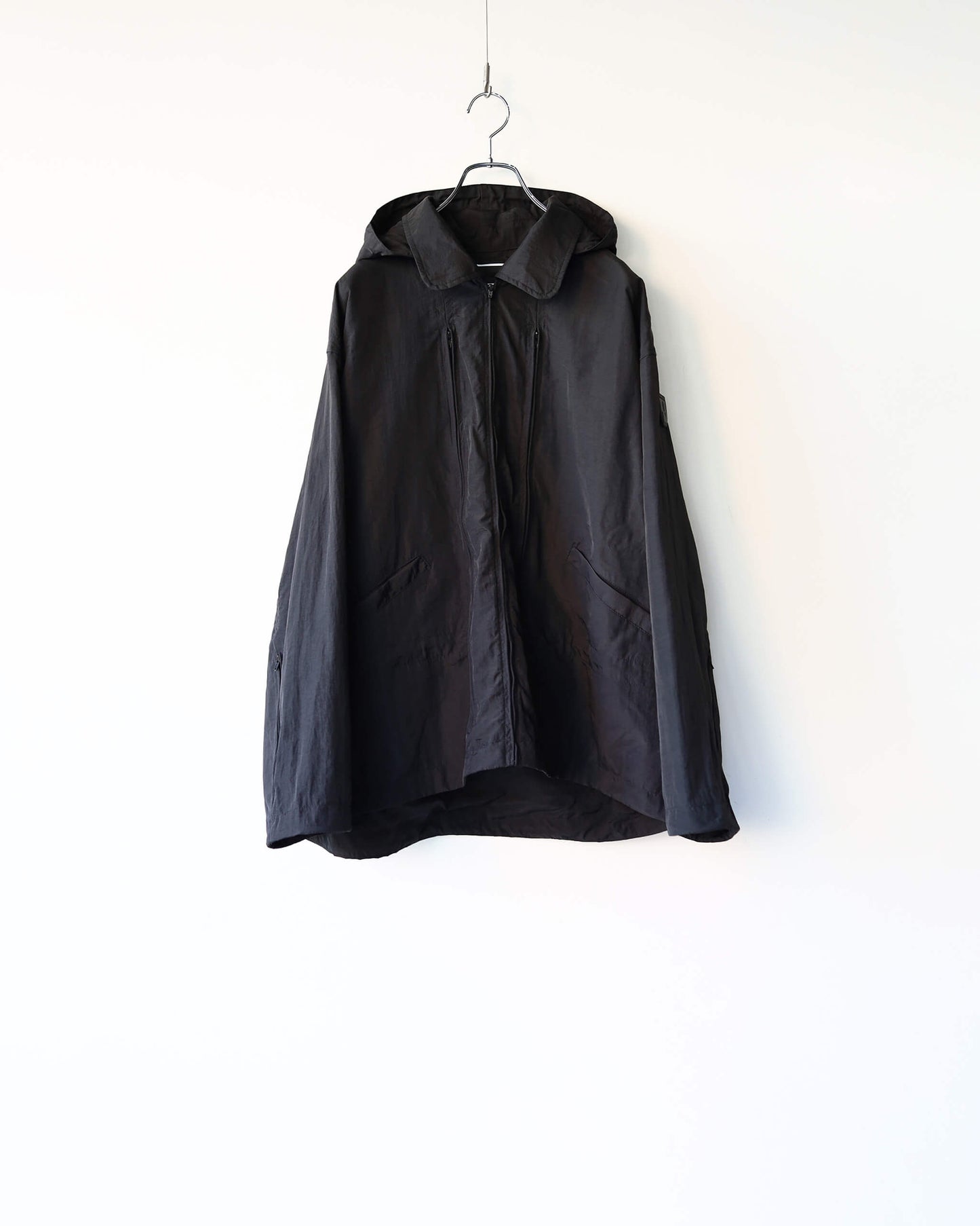 CRUSHED NYLON FULL PACK JACKET "BLACK"