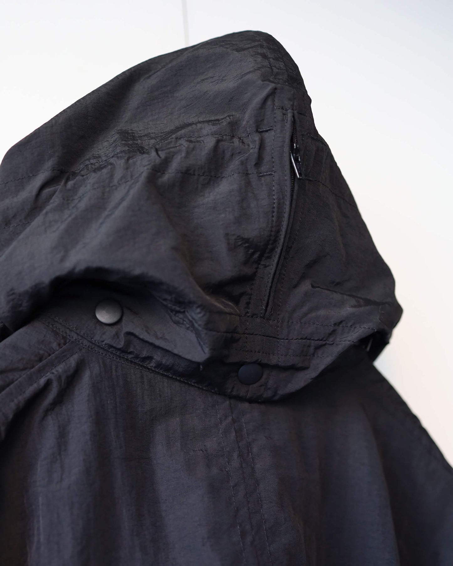 CRUSHED NYLON FULL PACK JACKET "BLACK"