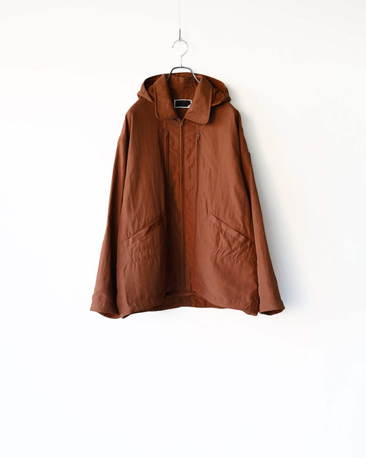 CRUSHED NYLON FULL PACK JACKET "BROWN"