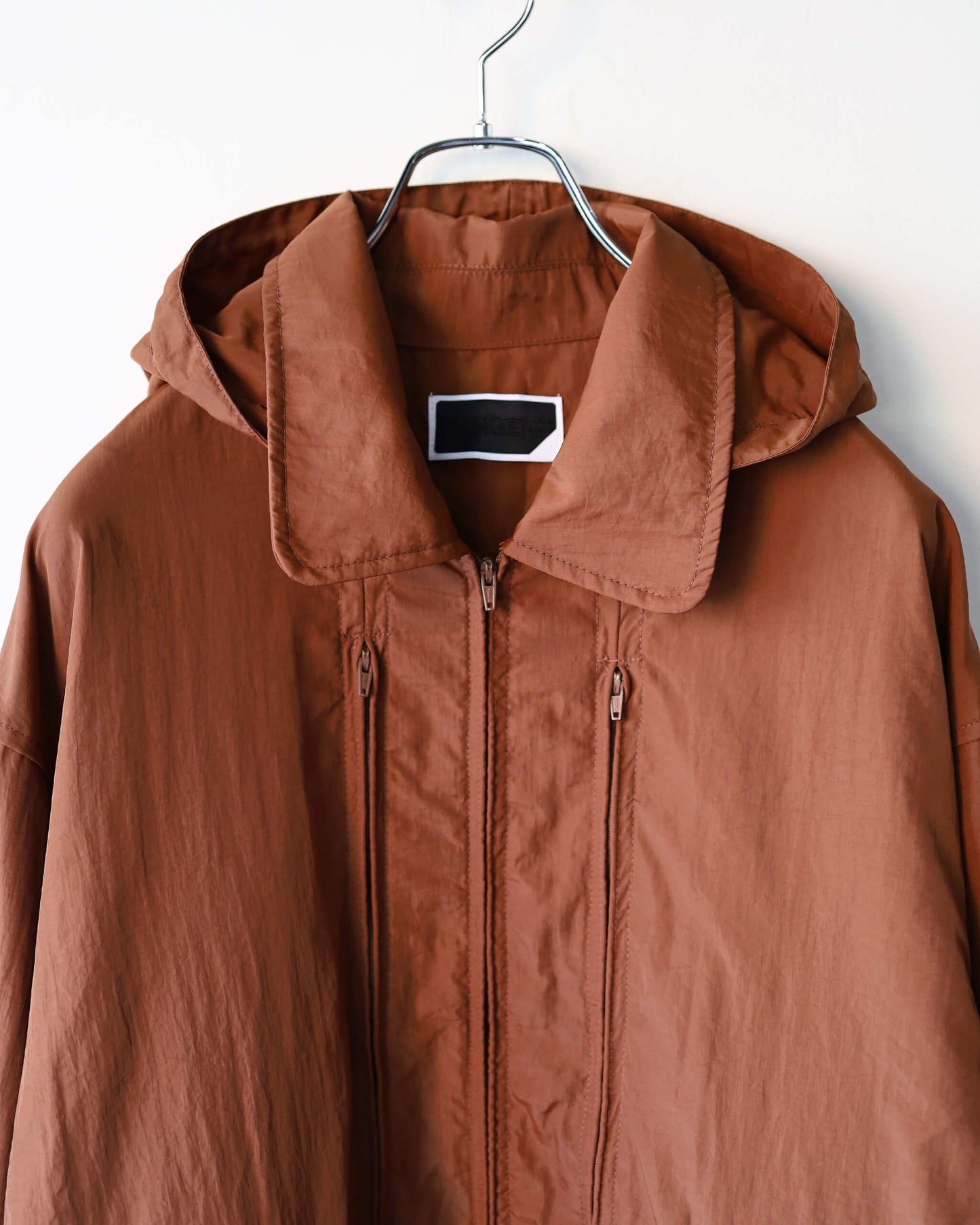 CRUSHED NYLON FULL PACK JACKET "BROWN"