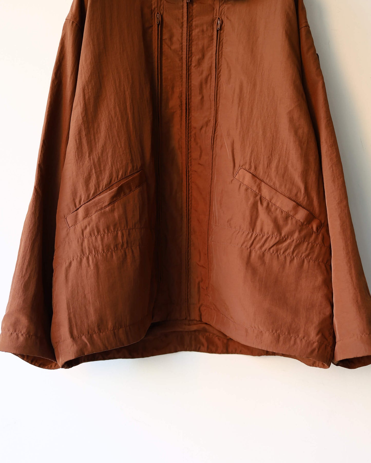 CRUSHED NYLON FULL PACK JACKET "BROWN"