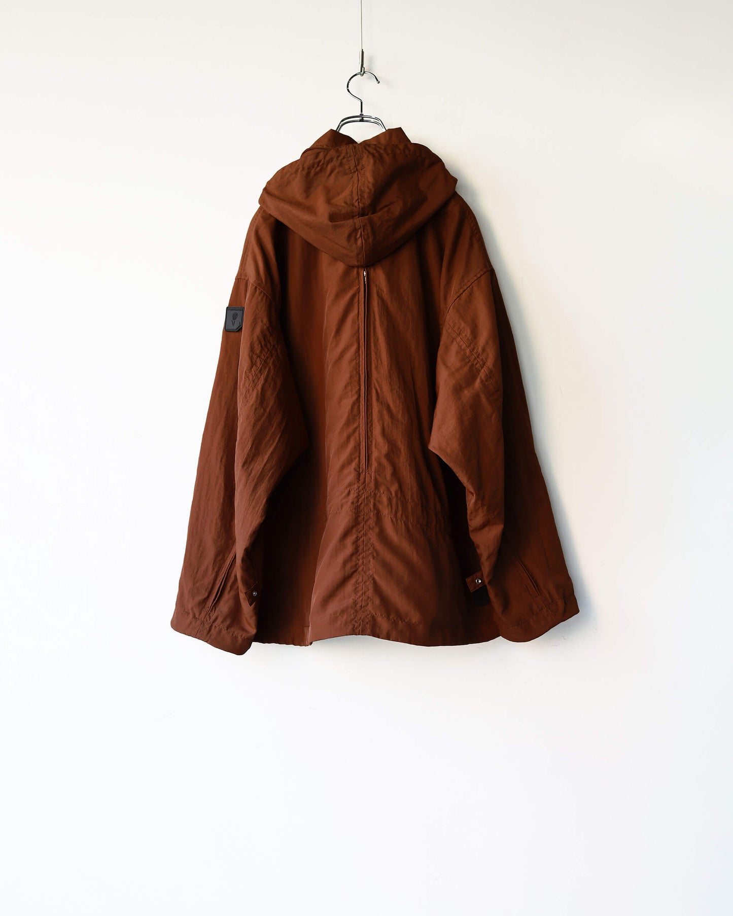 CRUSHED NYLON FULL PACK JACKET "BROWN"