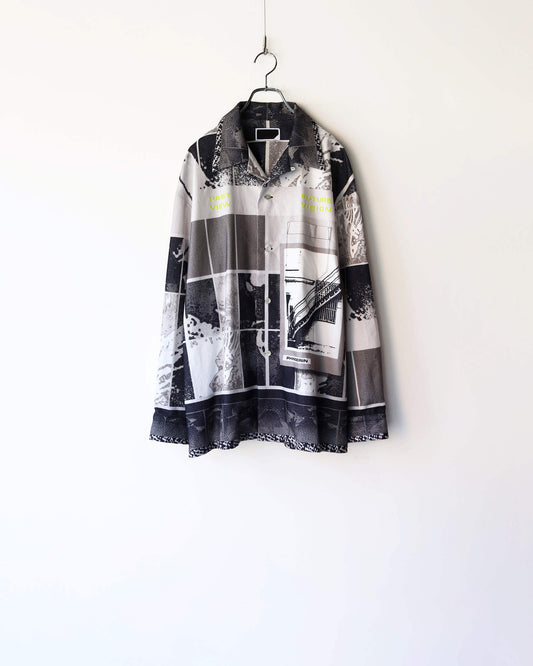 FLANNEL OPEN COLLAR SHIRT AGENT "GREY"