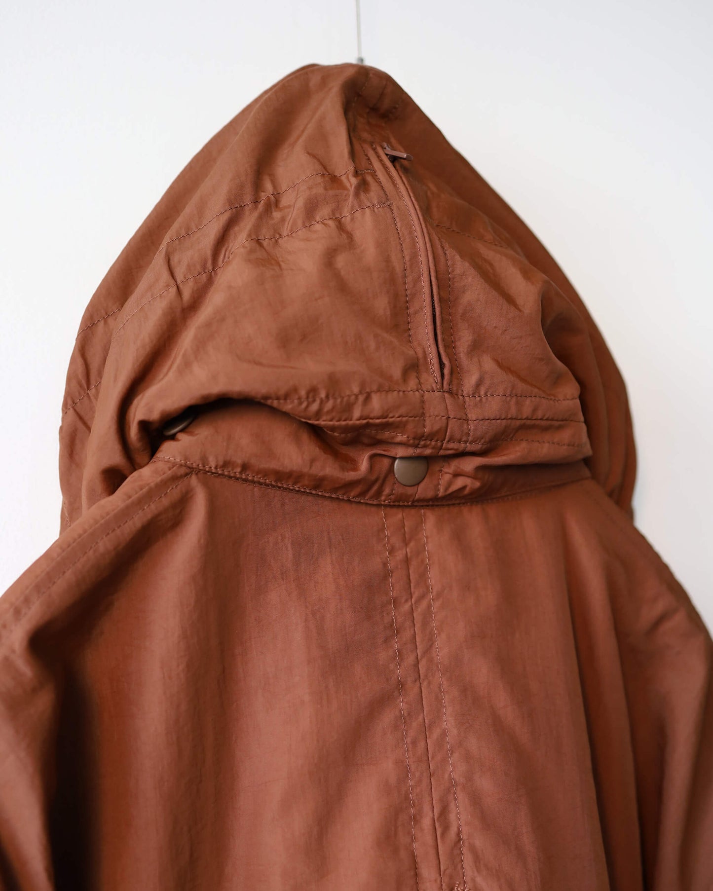 CRUSHED NYLON FULL PACK JACKET "BROWN"