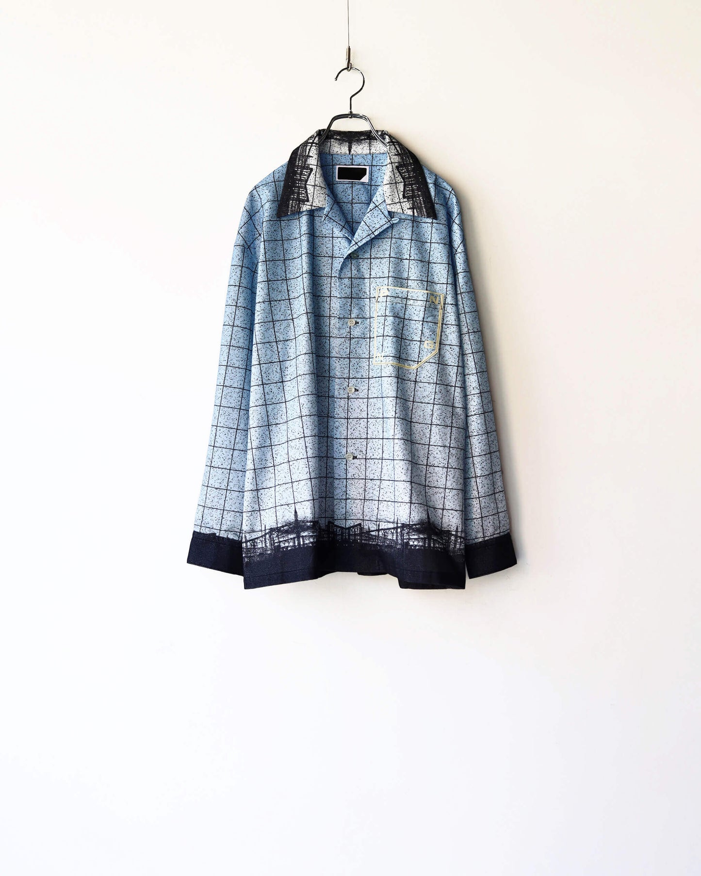 FLANNEL OPEN COLLAR SHIRT SKY "SAX"