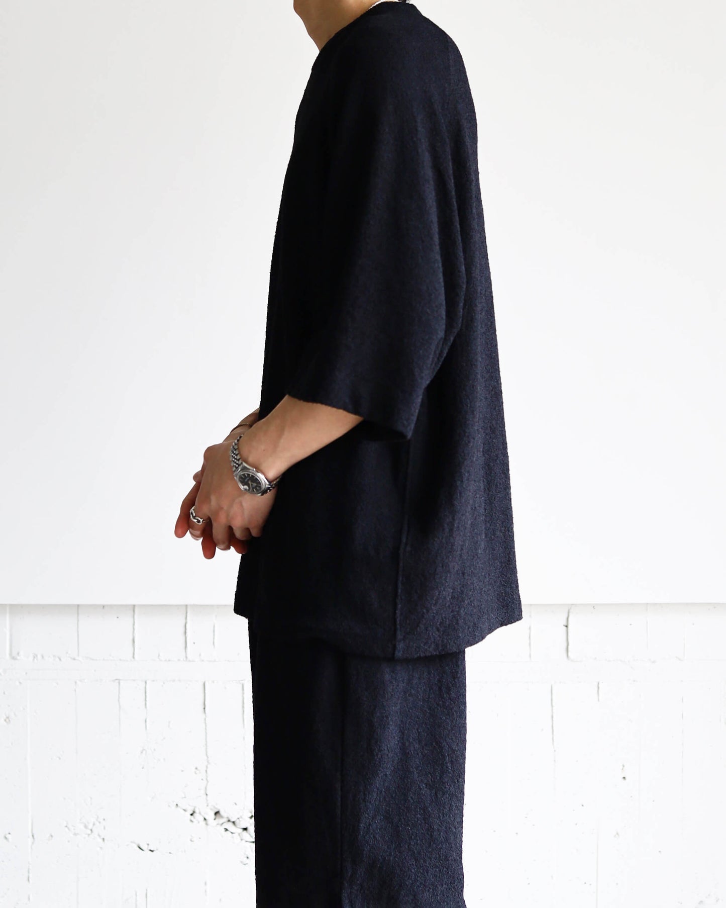Paper boucle Raglan sleeve T "Black"