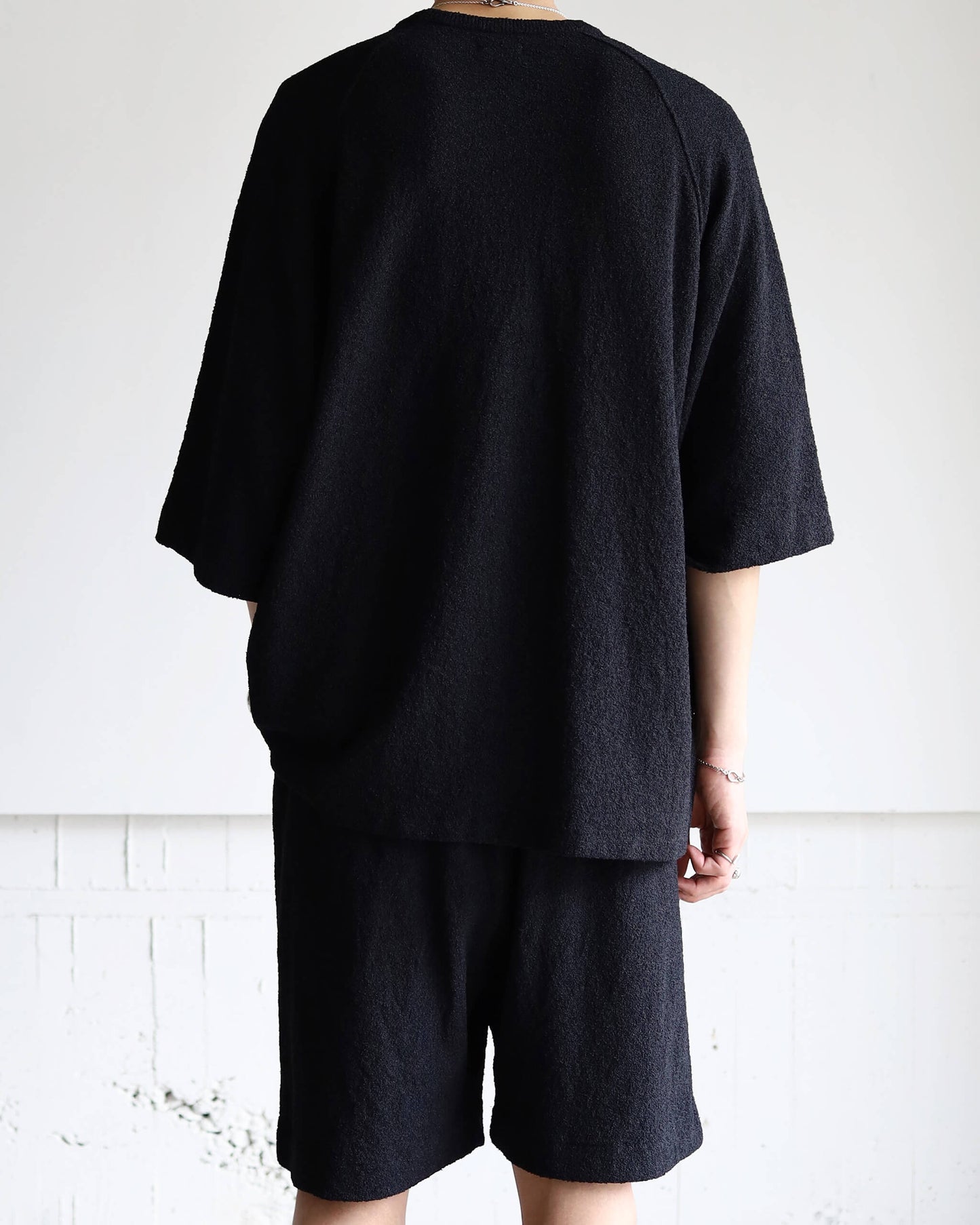 Paper boucle Raglan sleeve T "Black"