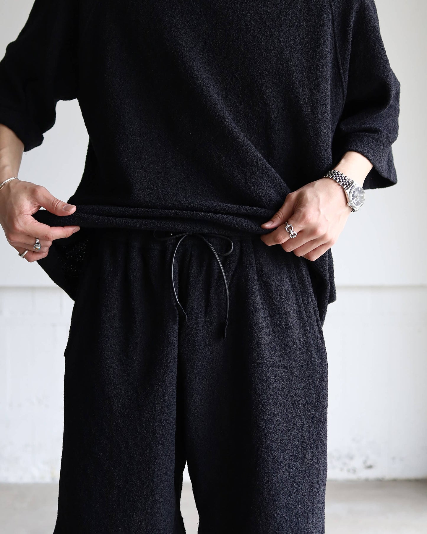 Paper boucle Raglan sleeve T "Black"
