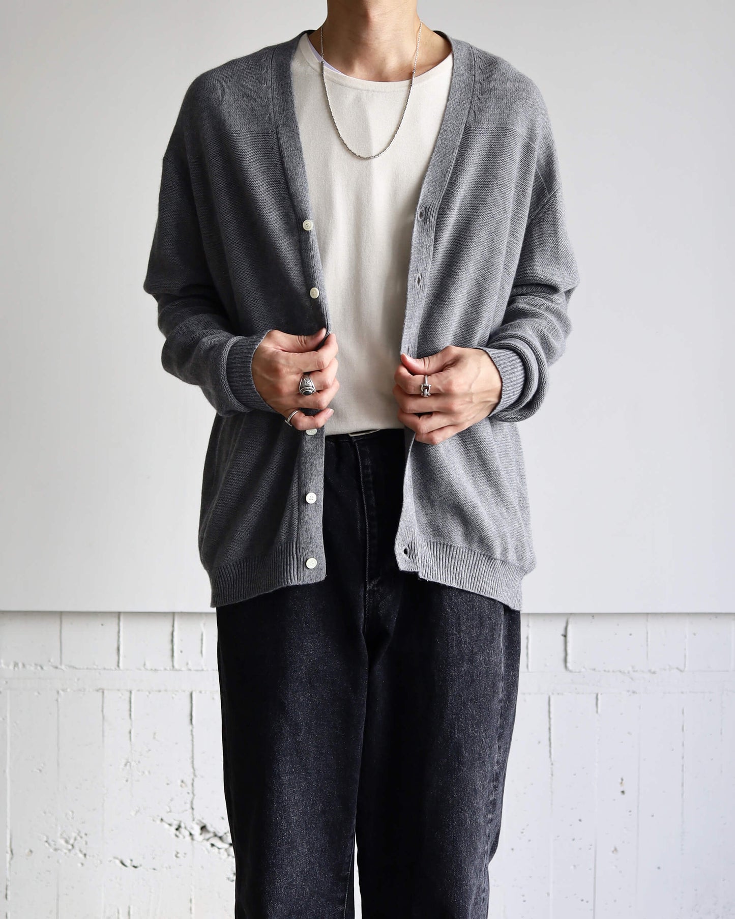 Cashmere paper Cardigan "Grey"