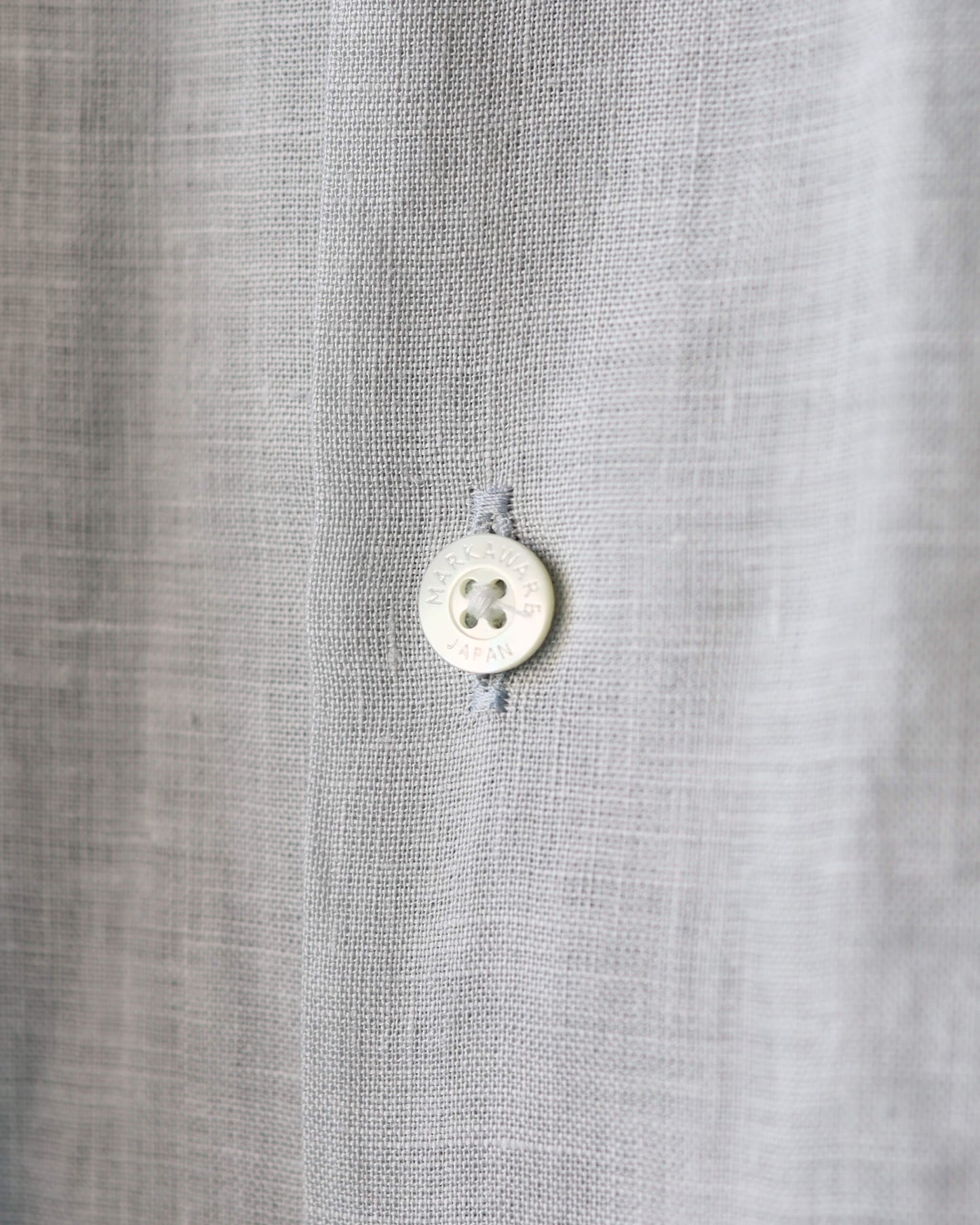 COMFORT FIT OPEN COLLAR SHIRT HEMP SHIRTING "ICE"