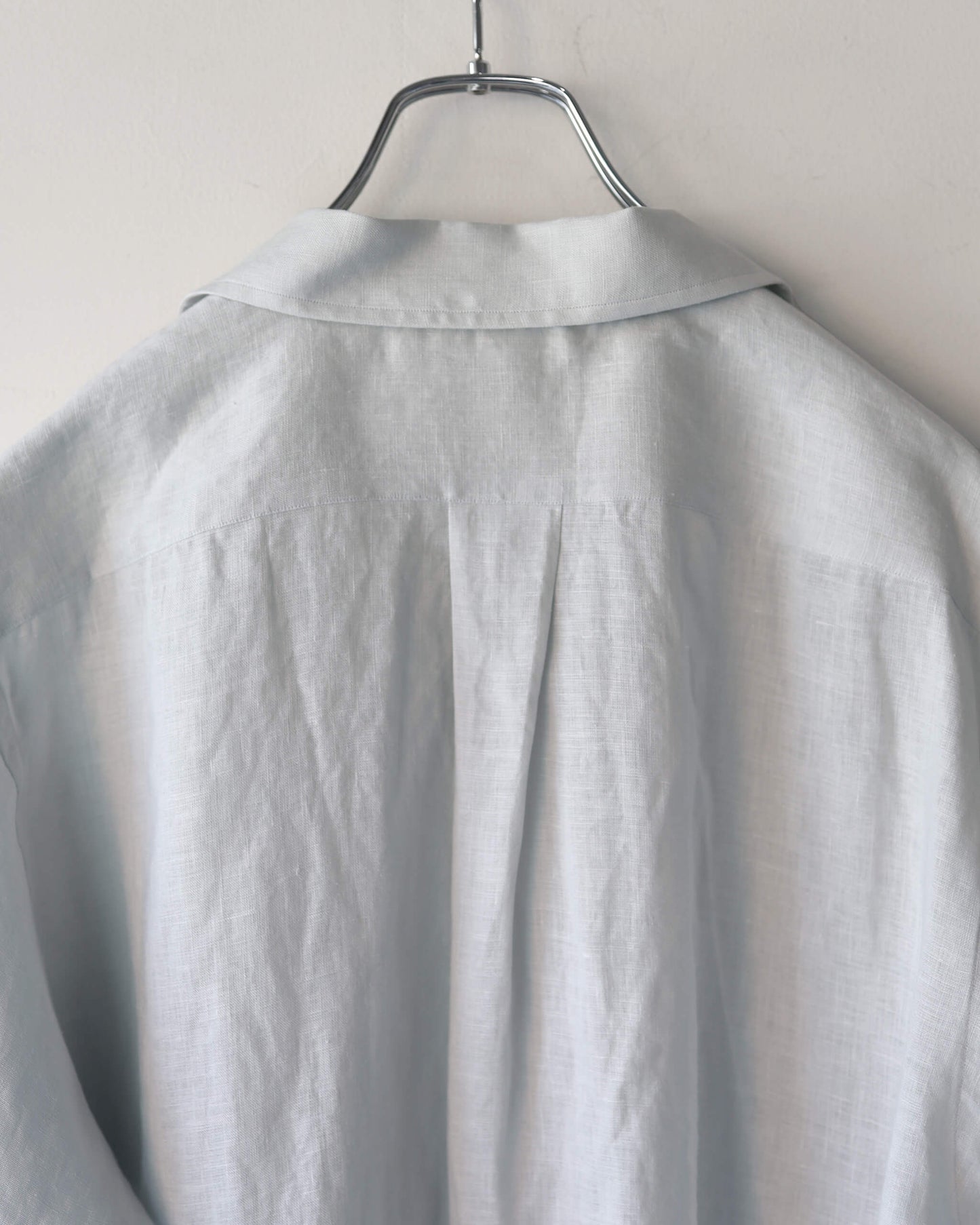 COMFORT FIT OPEN COLLAR SHIRT HEMP SHIRTING "ICE"