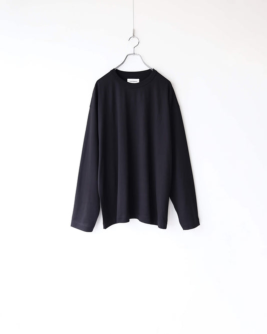 COMFORT FIT TEE L/S ORGANIC GIZA 80/2 KNIT "BLACK"