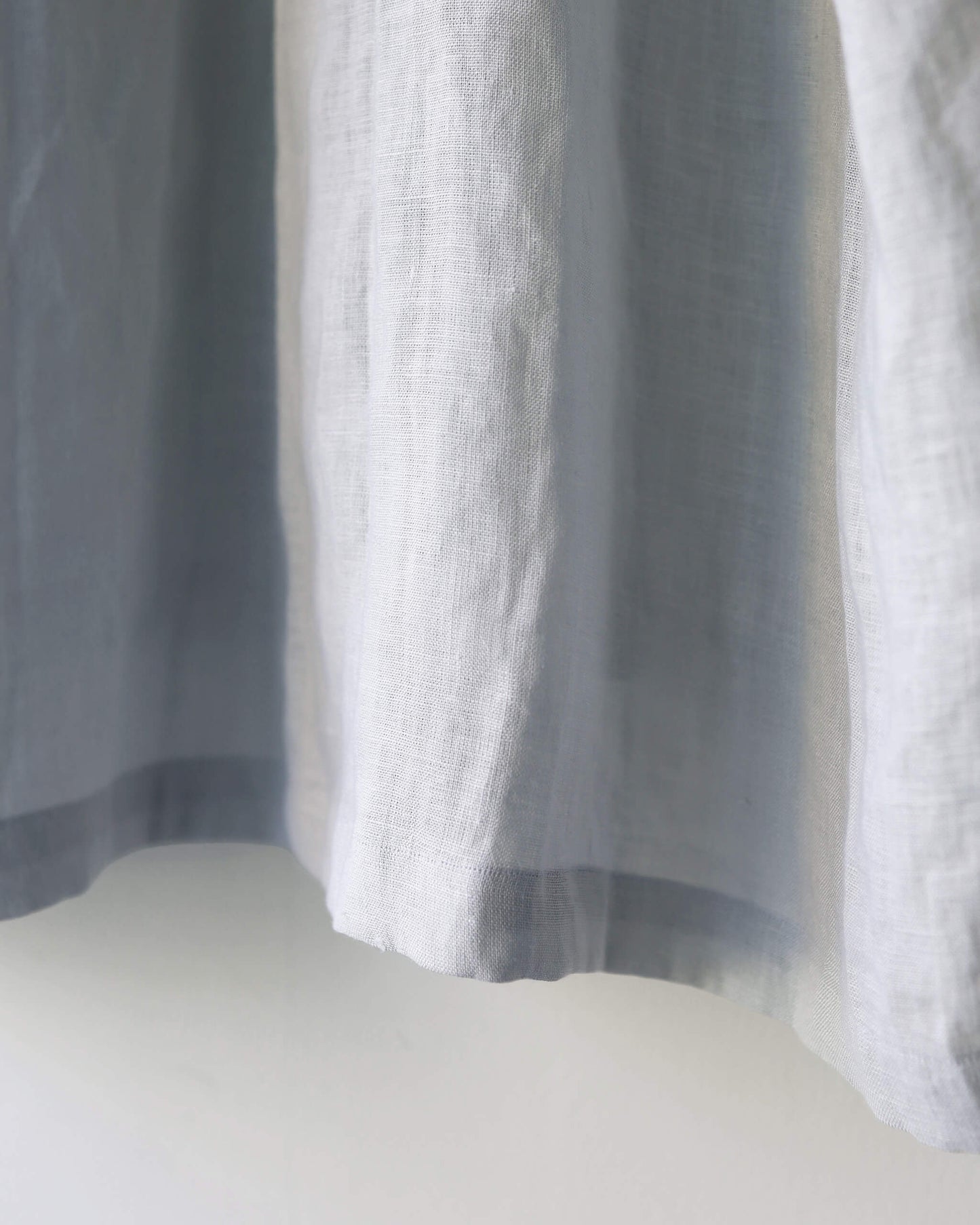 COMFORT FIT OPEN COLLAR SHIRT HEMP SHIRTING "ICE"