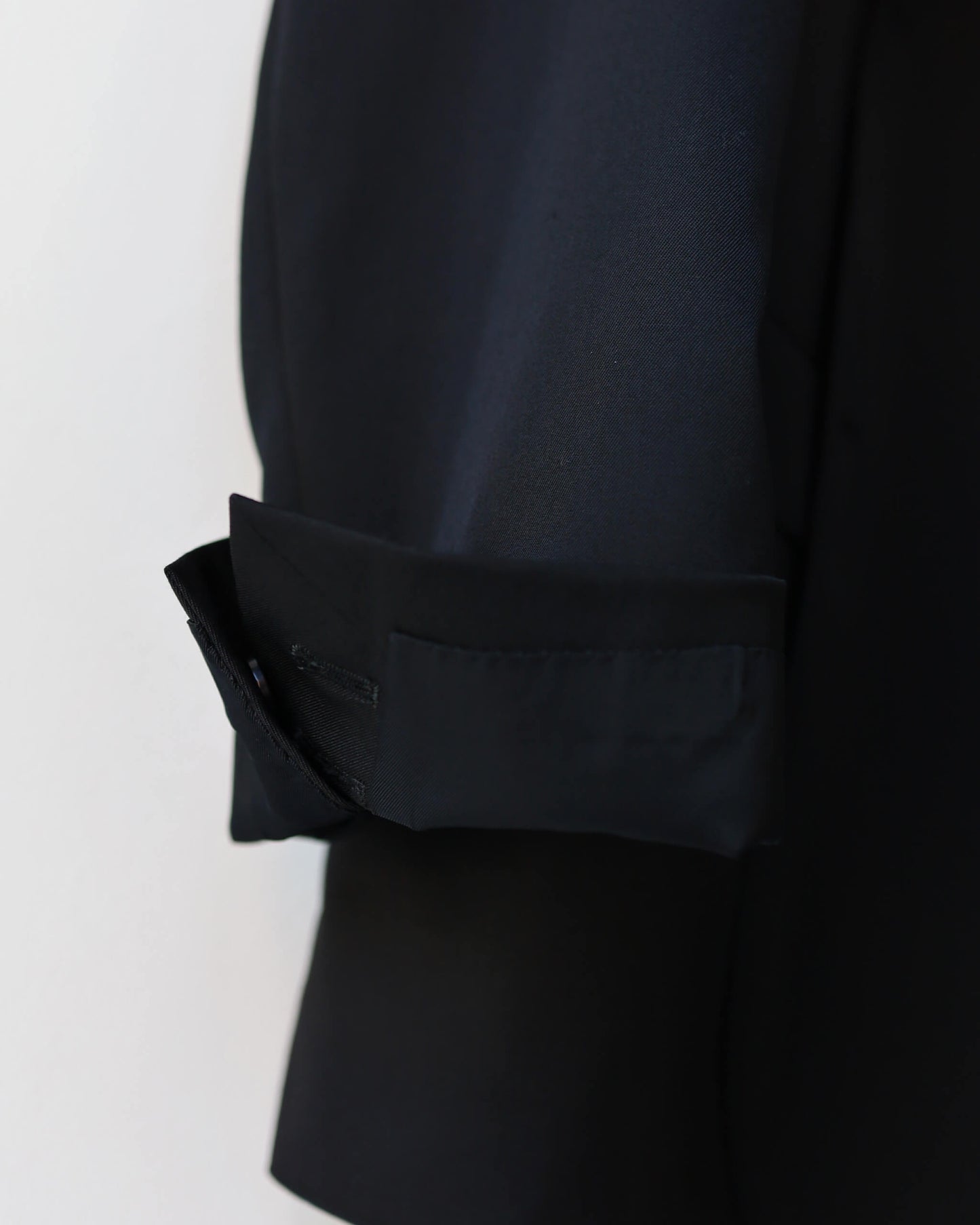SACK COAT ORGANIC WOOL 2/80 GABARDINE "BLACK"