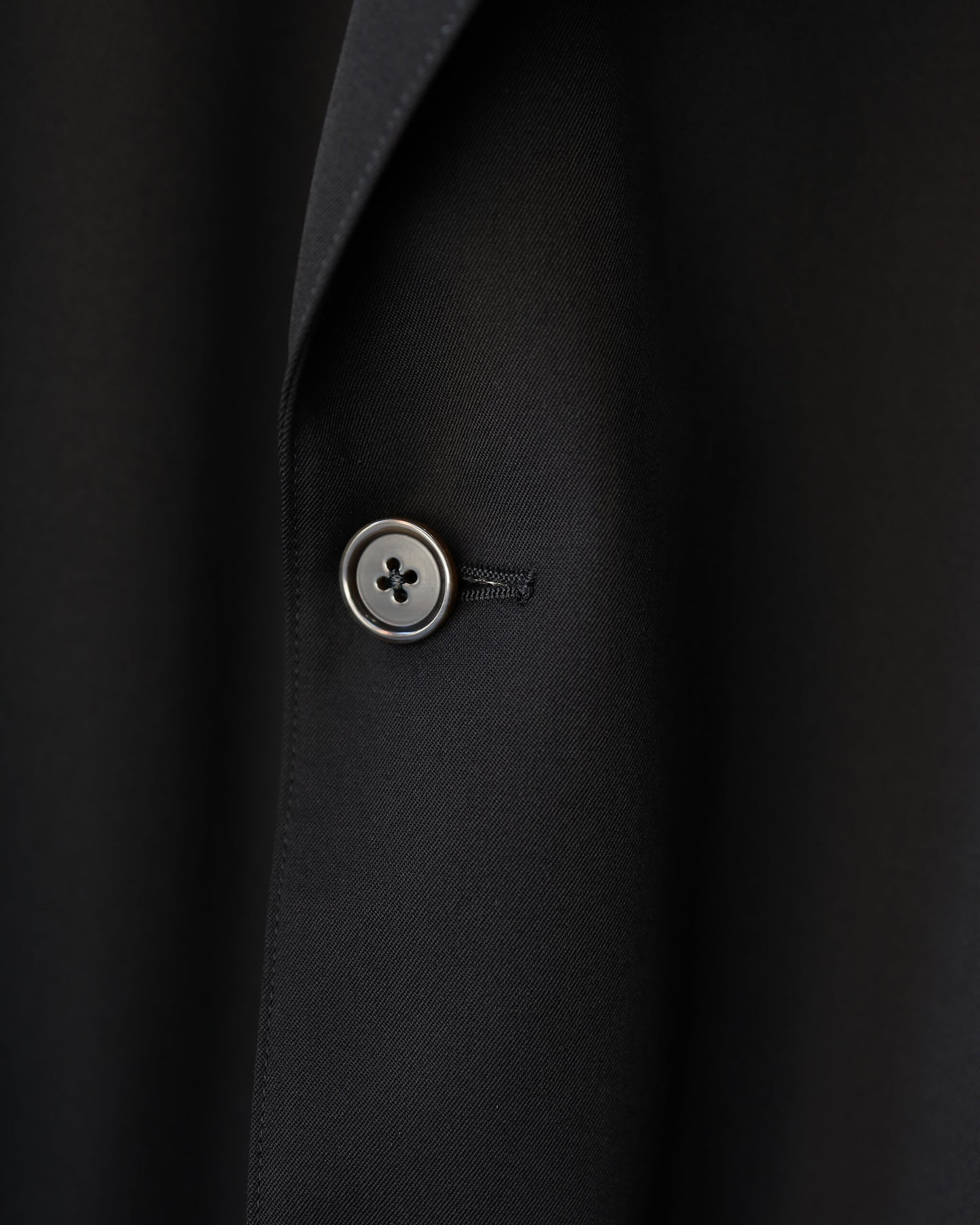 SACK COAT ORGANIC WOOL 2/80 GABARDINE "BLACK"