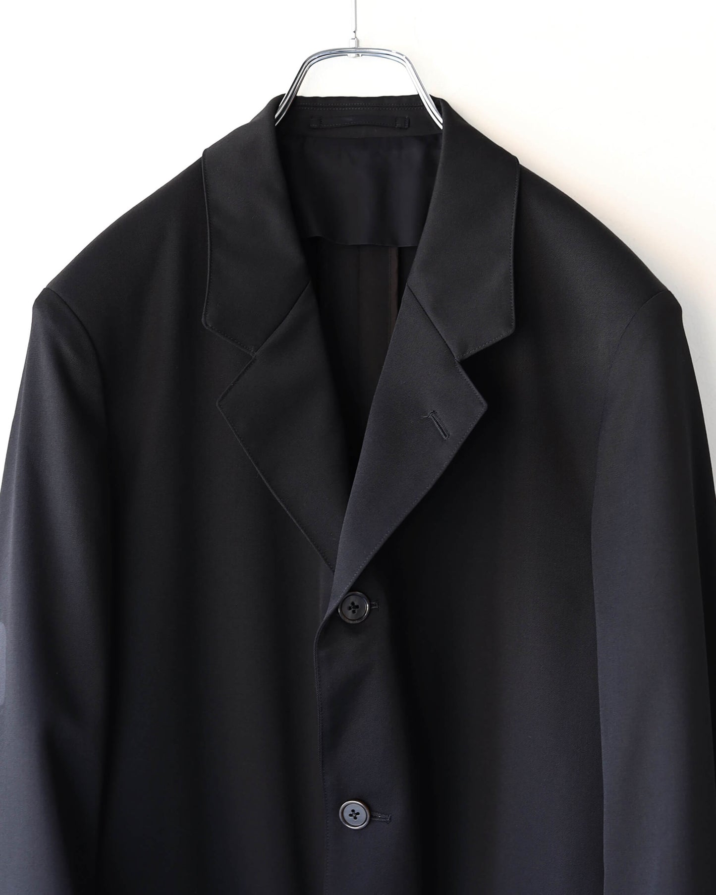 SACK COAT ORGANIC WOOL 2/80 GABARDINE "BLACK"