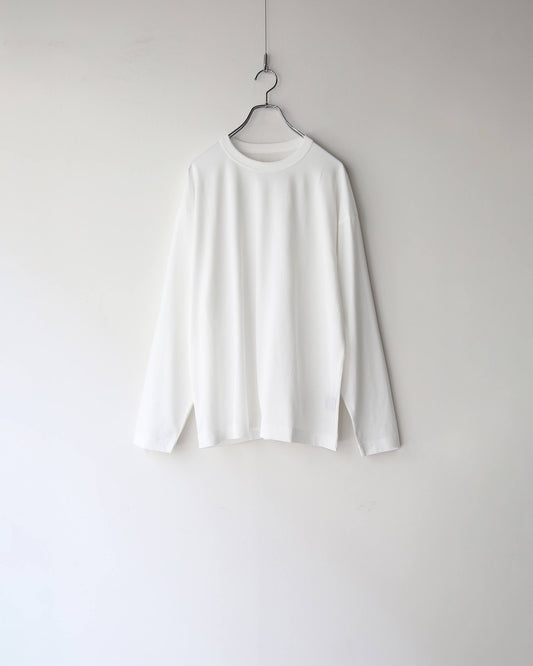 COMFORT FIT TEE L/S ORGANIC GIZA 80/2 KNIT "WHITE"