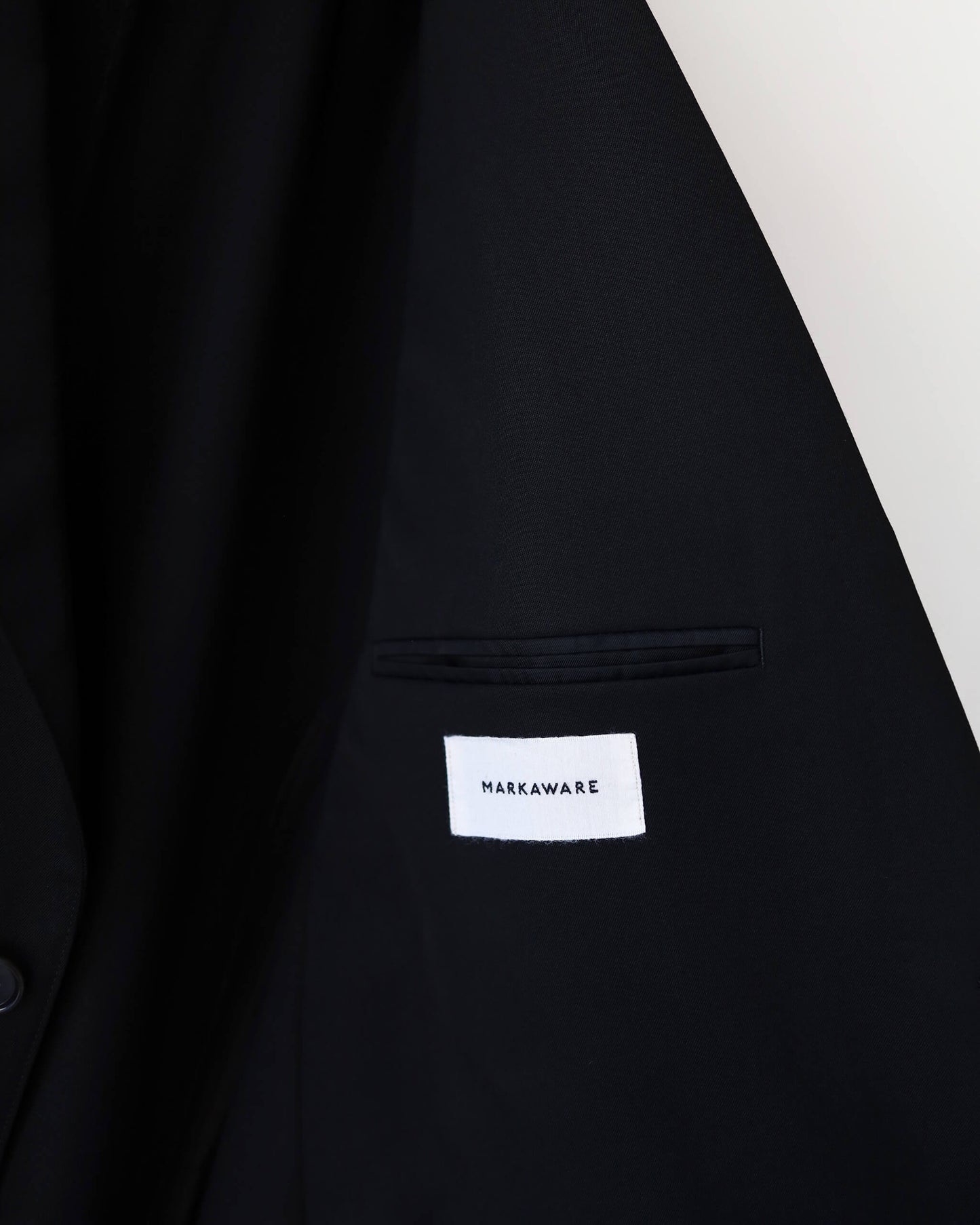 SACK COAT ORGANIC WOOL 2/80 GABARDINE "BLACK"
