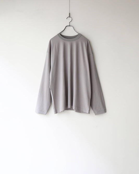 COMFORT FIT TEE L/S ORGANIC GIZA 80/2 KNIT "M.GRAY"