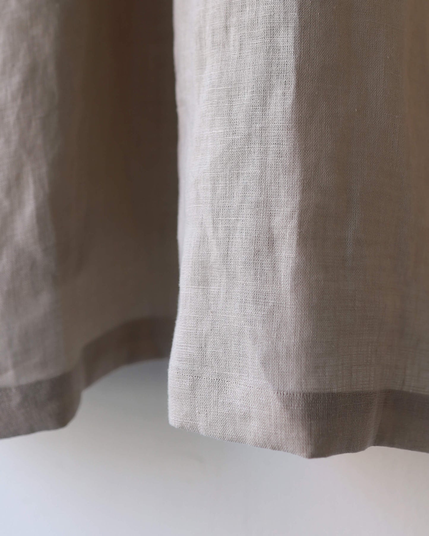 COMFORT FIT OPEN COLLAR SHIRT HEMP SHIRTING "TAUPE"