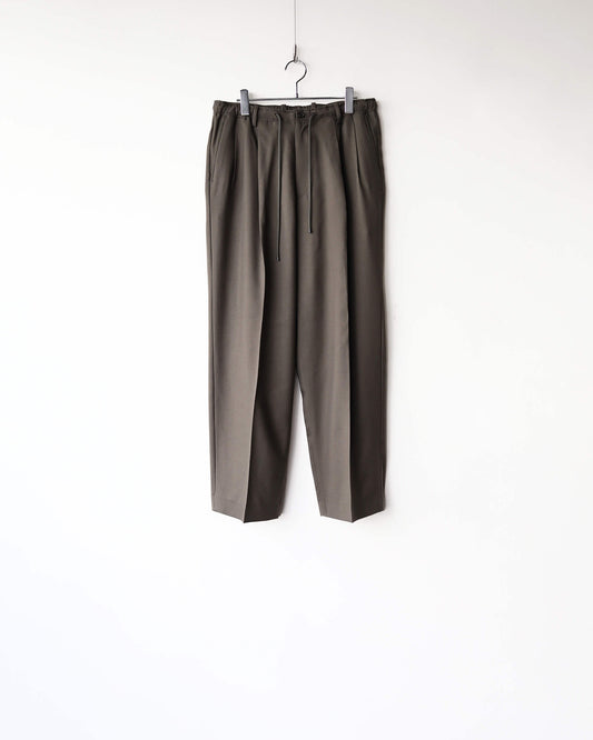 DOUBLE PLEATED EASY TROUSERS 2/80 ORGANIC WOOL VIYELLA "OLIVE"