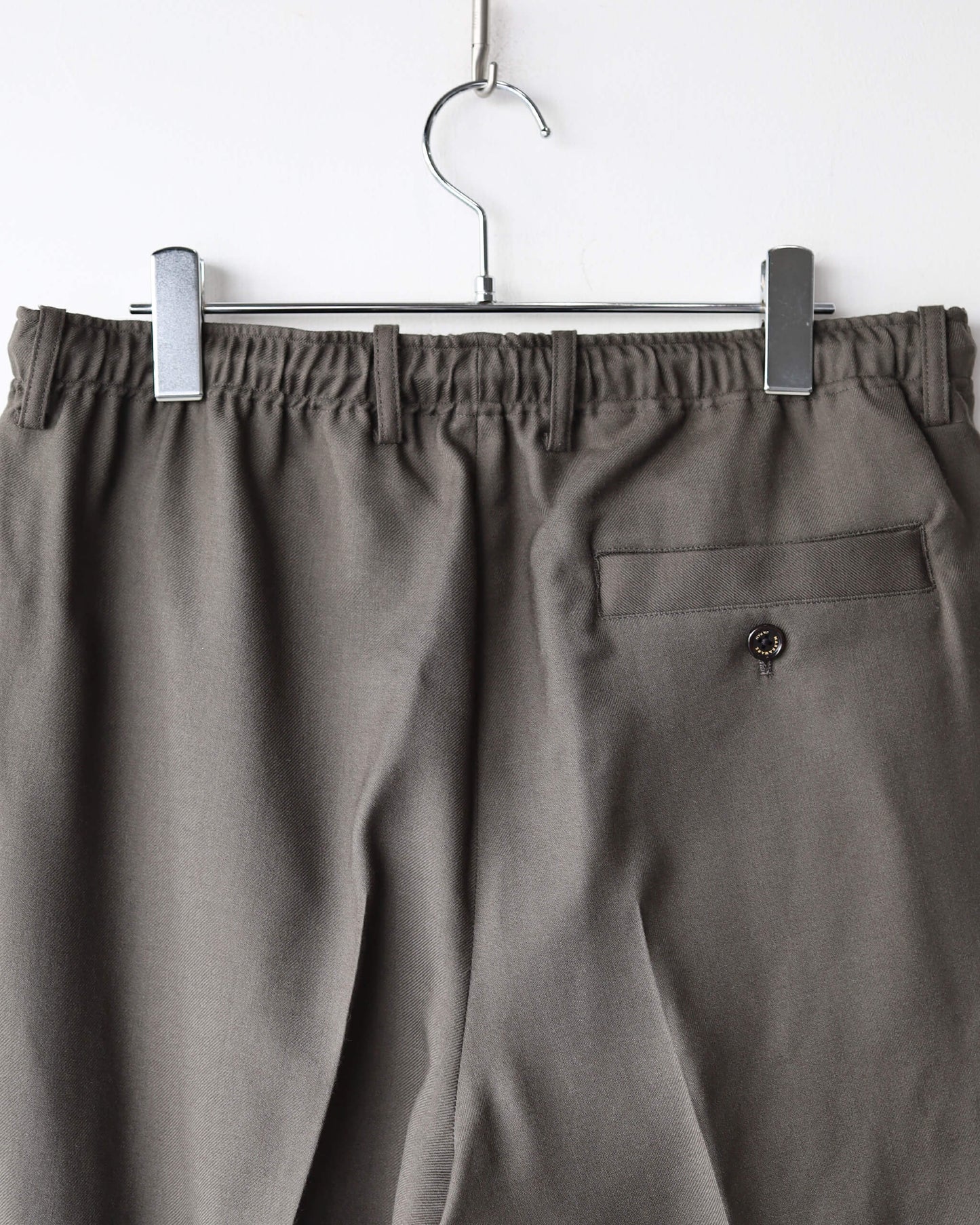 DOUBLE PLEATED EASY TROUSERS 2/80 ORGANIC WOOL VIYELLA "OLIVE"